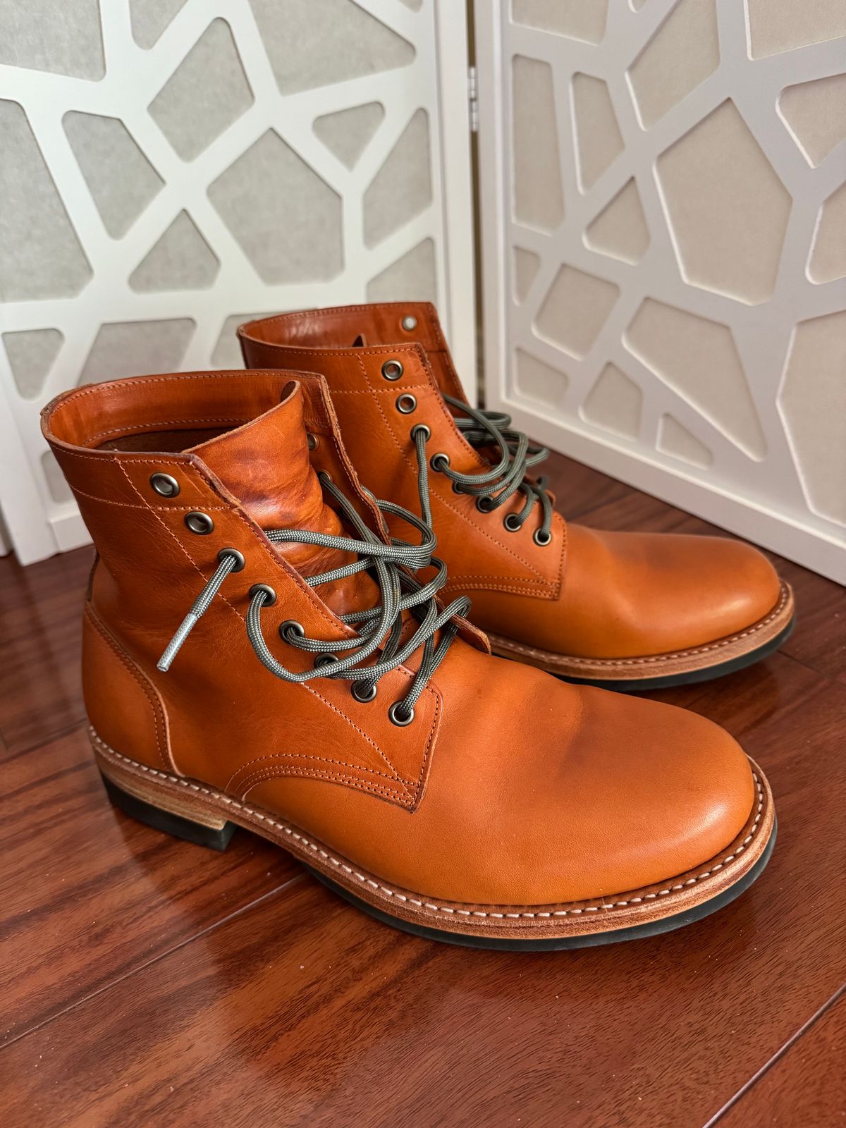 Photo by drmiles on February 17, 2025 of the Oak Street Bootmakers Trench Boot in Badalassi Carlo Olmo Minerva Liscio.