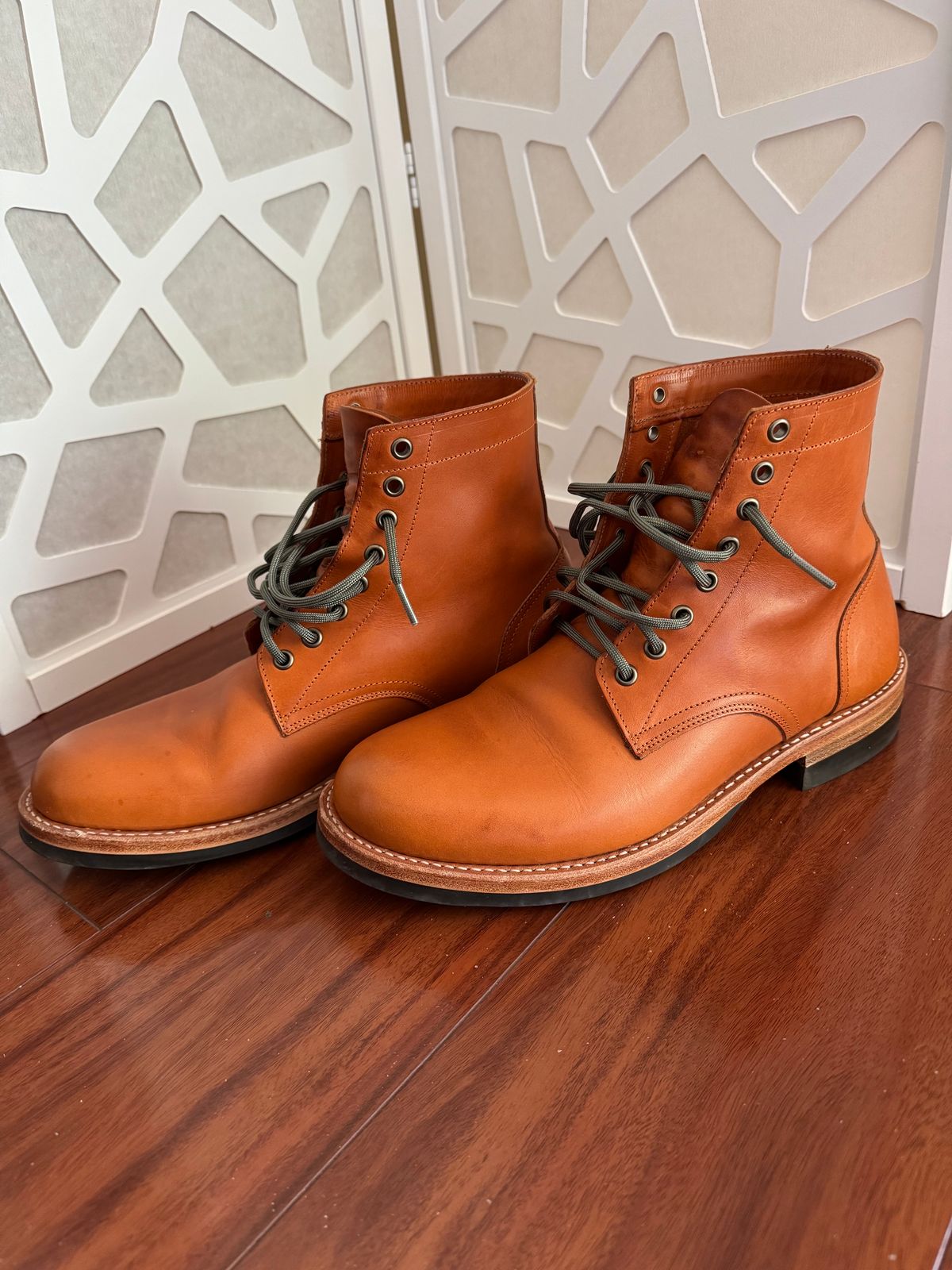 Photo by drmiles on February 17, 2025 of the Oak Street Bootmakers Trench Boot in Badalassi Carlo Olmo Minerva Liscio.