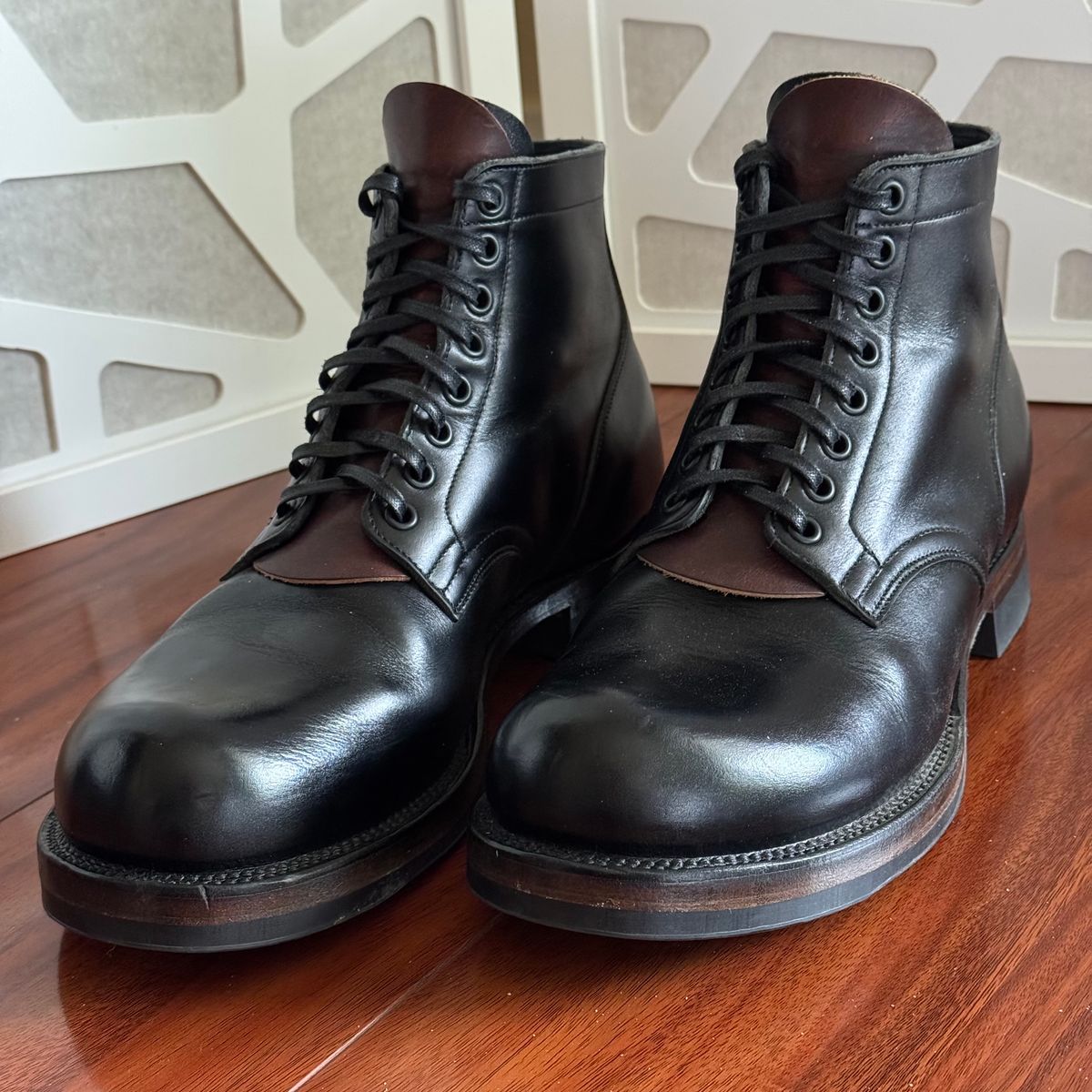 Photo by drmiles on May 12, 2025 of the Viberg Service Boot in Horween Black Chromexcel.