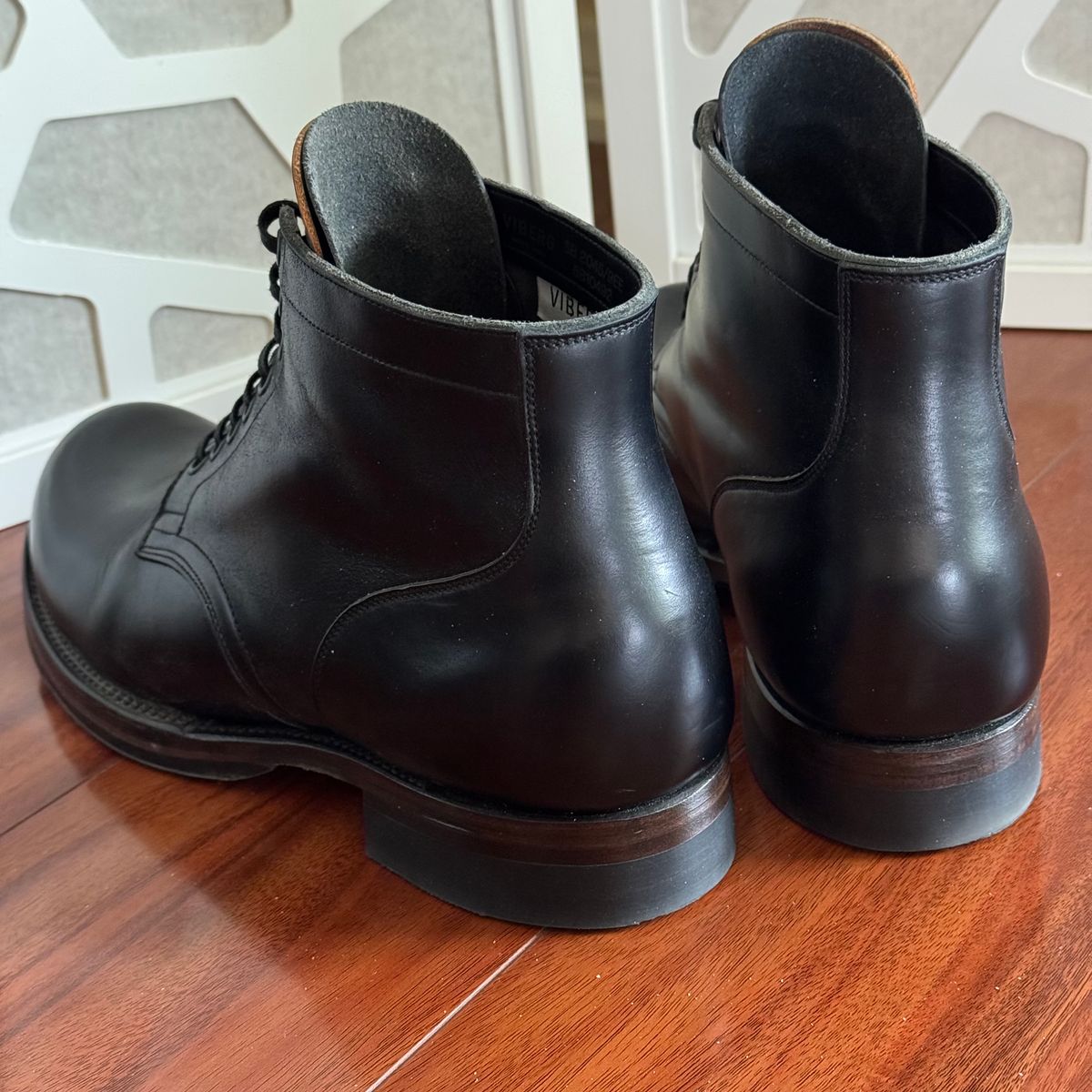 Photo by drmiles on May 12, 2025 of the Viberg Service Boot in Horween Black Chromexcel.