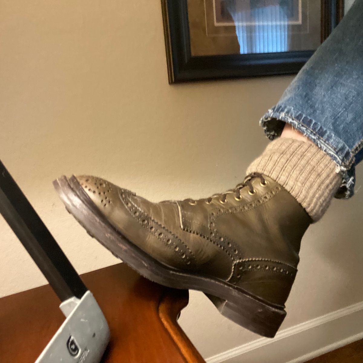 Photo by Colonel_Gringo on July 5, 2026 of the Tricker's Stow Country Boot in Green Olivvia Waxy.