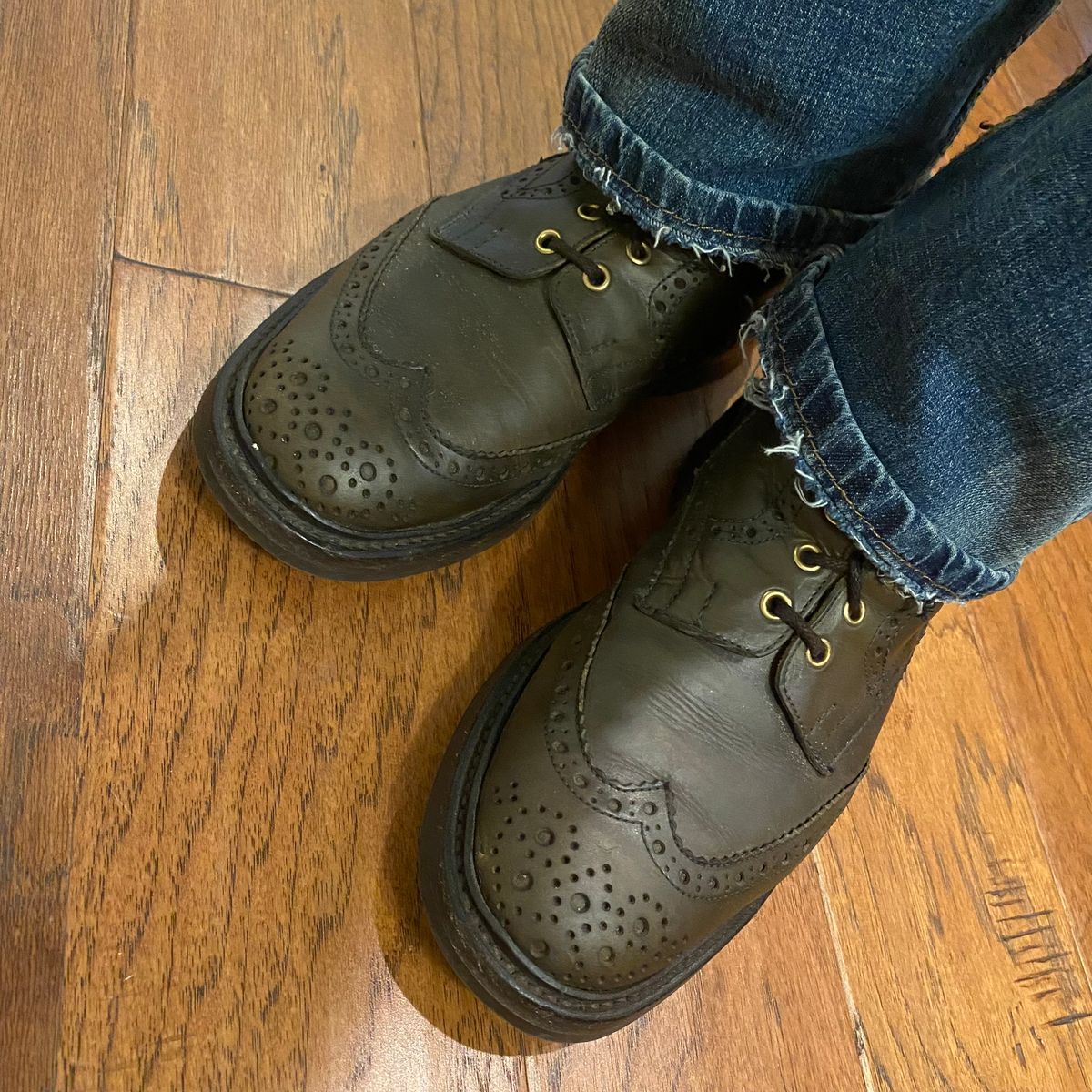 Photo by Colonel_Gringo on July 5, 2026 of the Tricker's Stow Country Boot in Green Olivvia Waxy.