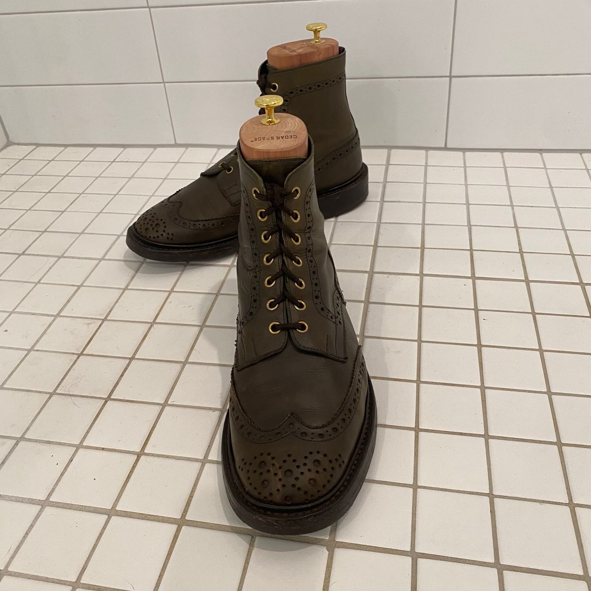 Photo by Colonel_Gringo on July 5, 2026 of the Tricker's Stow Country Boot in Green Olivvia Waxy.