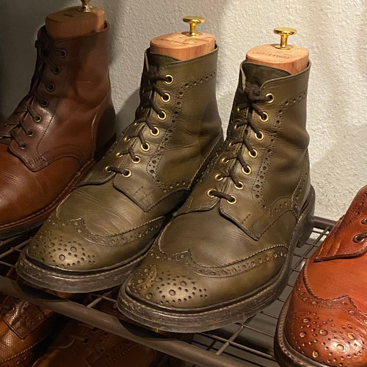 Photo by Colonel_Gringo on July 5, 2026 of the Tricker's Stow Country Boot in Green Olivvia Waxy.