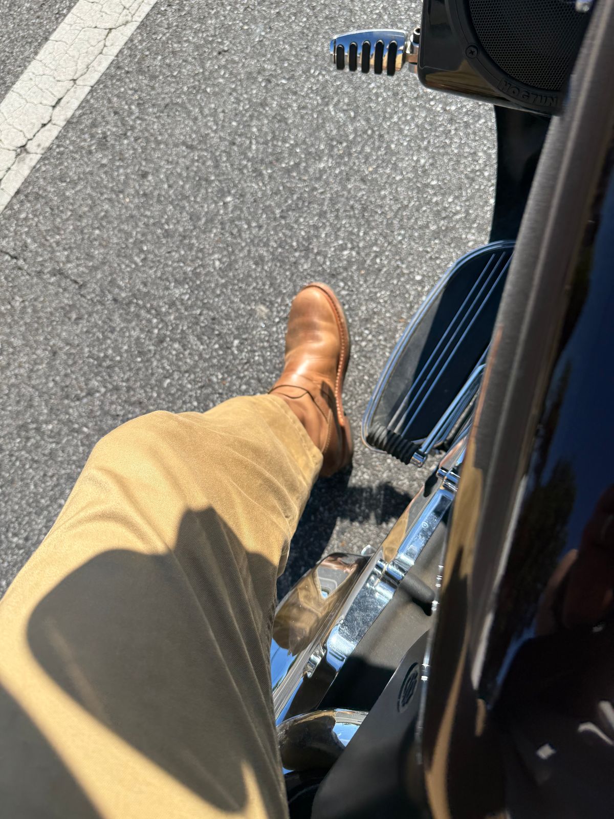 Photo by Crossbones2172 on August 29, 2025 of the John Lofgren Wabash Engineer Boots in Horween Natural Chromexcel.