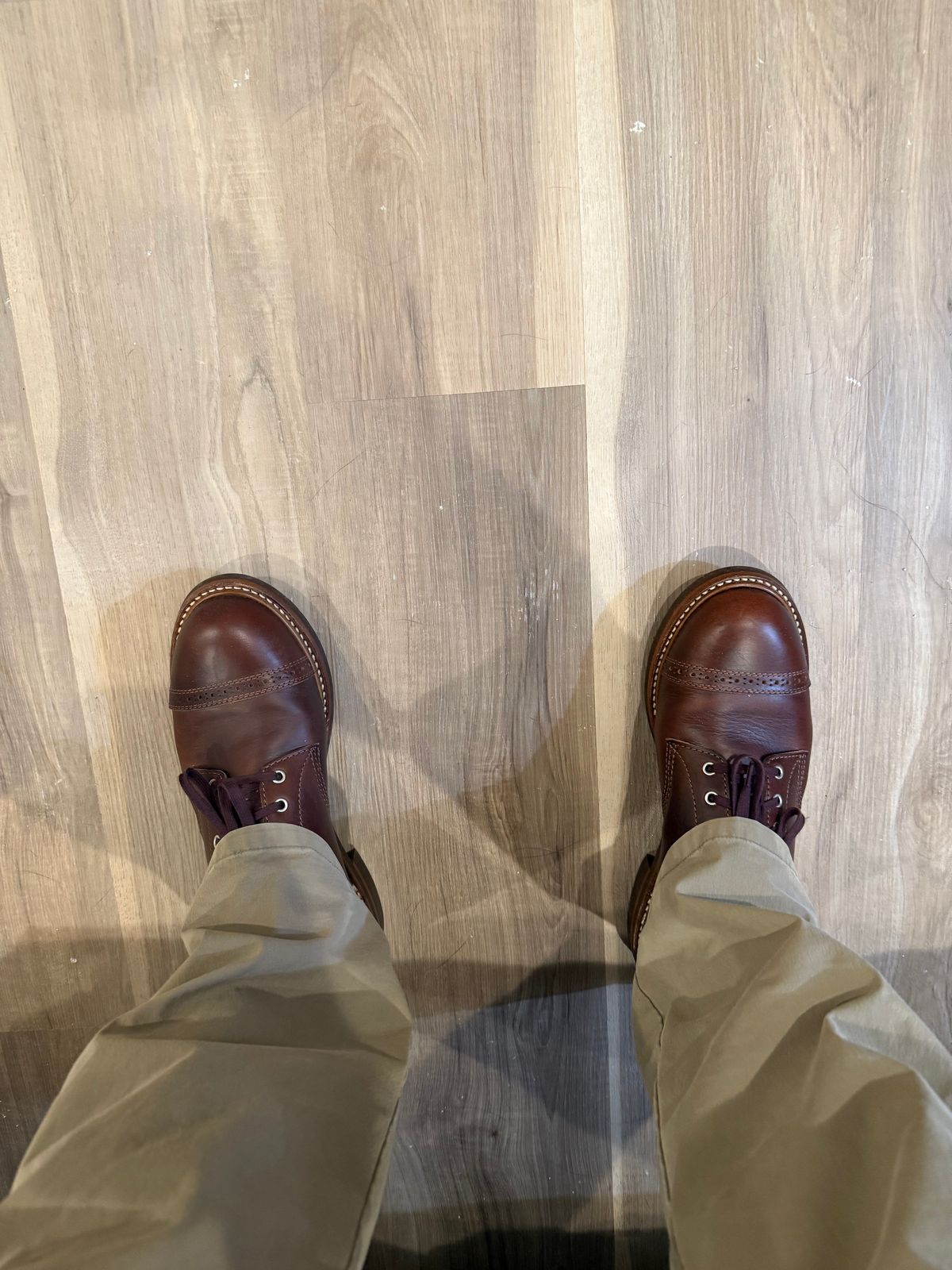 Photo by Crossbones2172 on October 18, 2025 of the John Lofgren Combat Boots in CXL in timber/brown.