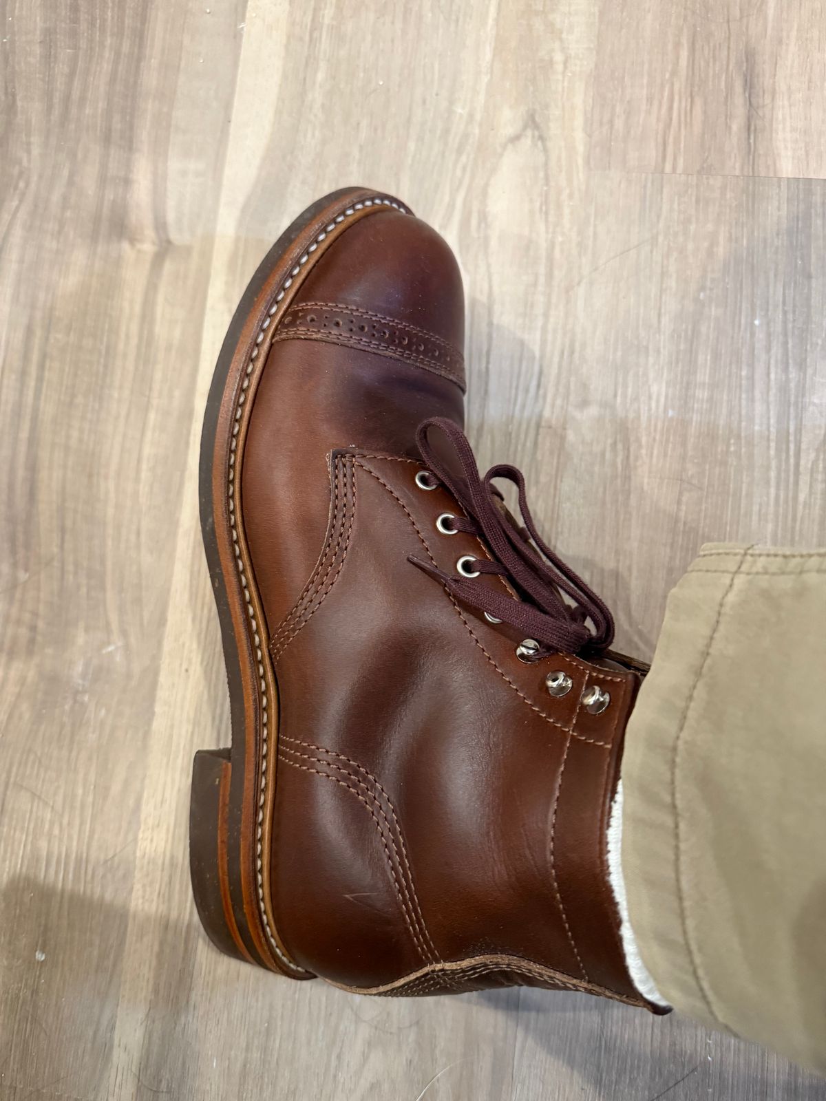 Photo by Crossbones2172 on October 18, 2025 of the John Lofgren Combat Boots in CXL in timber/brown.