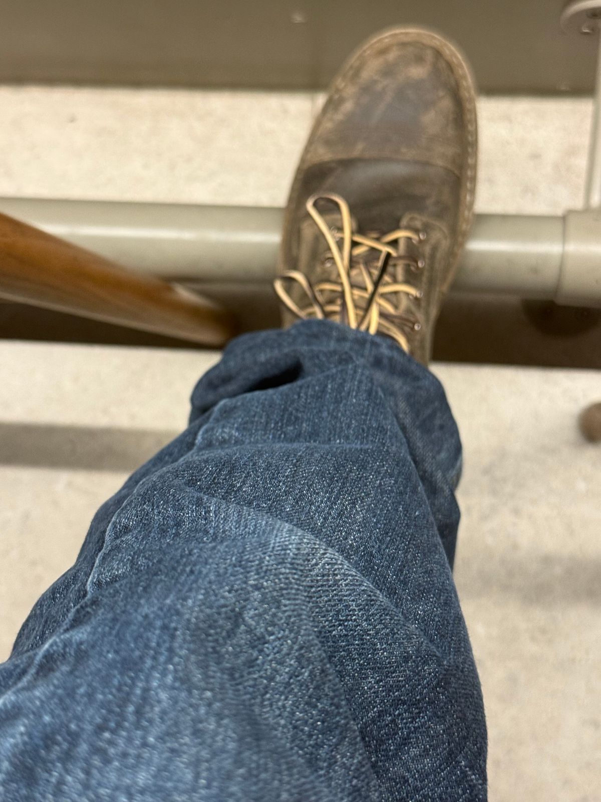 Photo by kinnikuman on October 10, 2025 of the White's MP-Sherman Toe Cap in C.f. Stead Tobacco Waxy Commander.