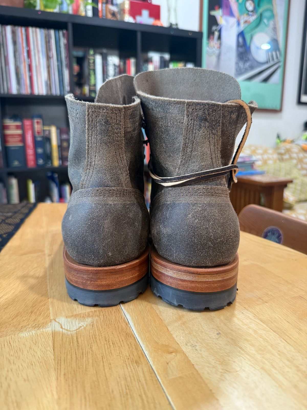 Photo by kinnikuman on October 1, 2025 of the White's MP-Sherman Toe Cap in C.f. Stead Tobacco Waxy Commander.