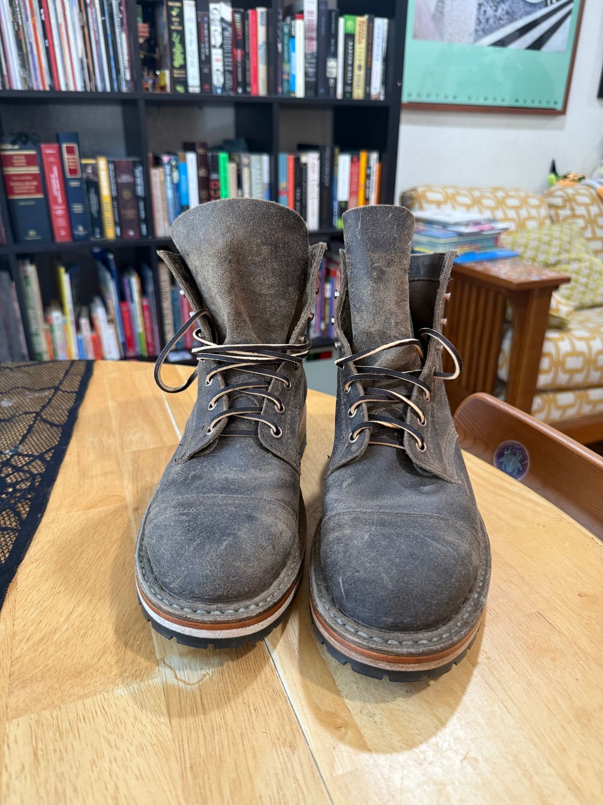 Photo by kinnikuman on October 1, 2025 of the White's MP-Sherman Toe Cap in C.f. Stead Tobacco Waxy Commander.