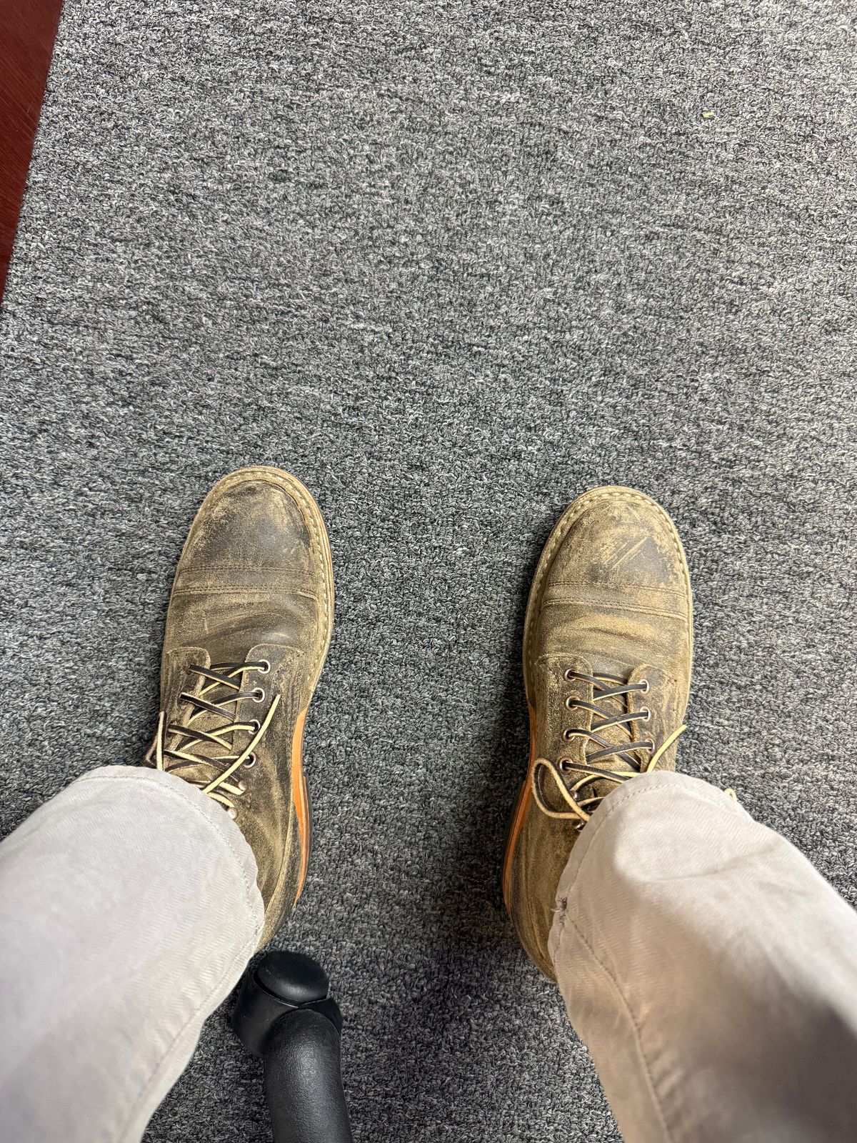 Photo by kinnikuman on November 5, 2025 of the White's MP-Sherman Toe Cap in C.f. Stead Tobacco Waxy Commander.