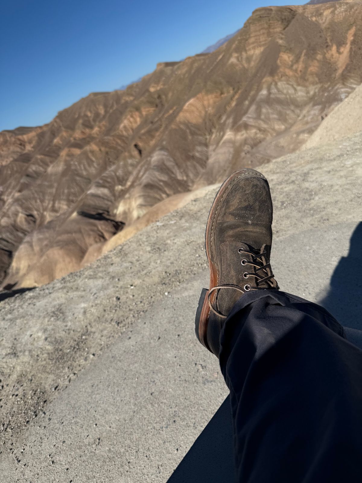 Photo by kinnikuman on November 28, 2025 of the White's MP-Sherman Toe Cap in C.f. Stead Tobacco Waxy Commander.