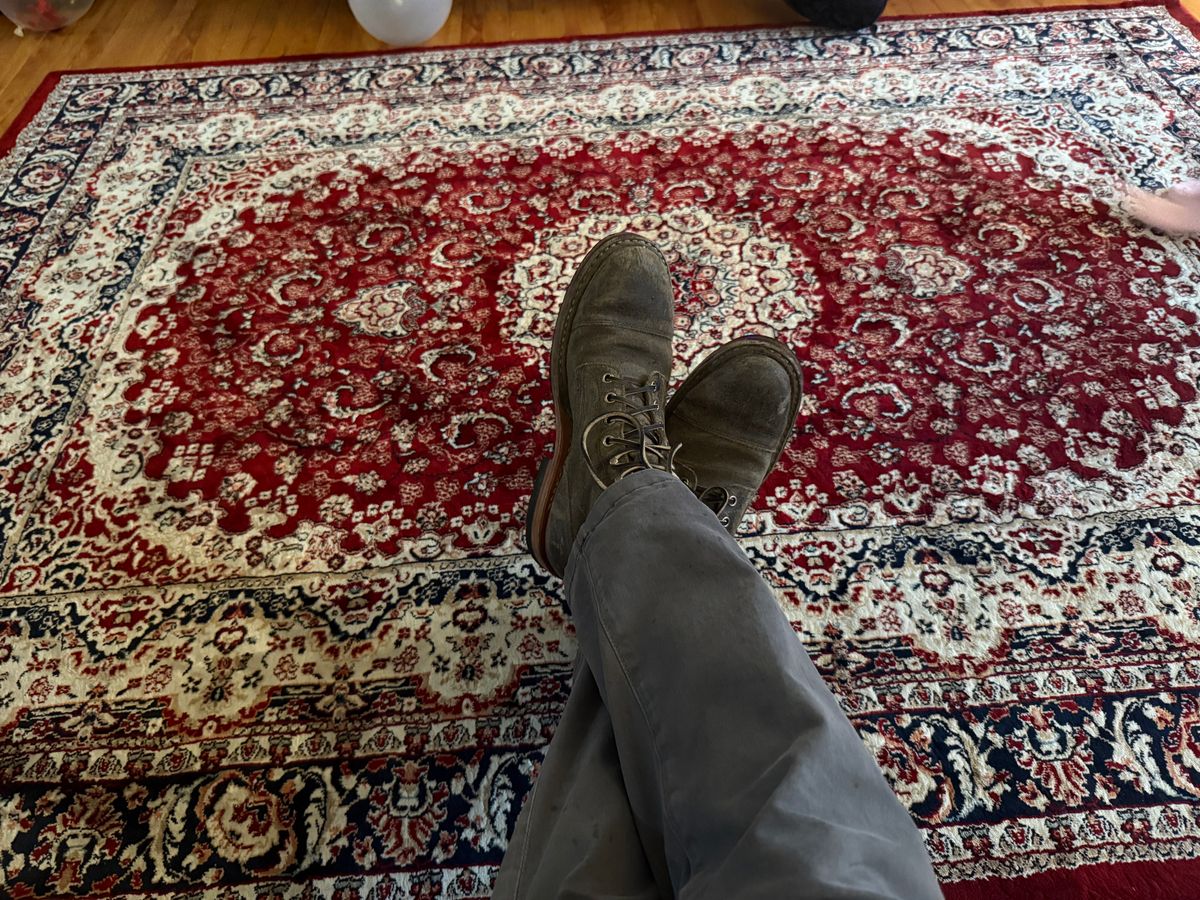 Photo by kinnikuman on December 31, 2025 of the White's MP-Sherman Toe Cap in C.f. Stead Tobacco Waxy Commander.