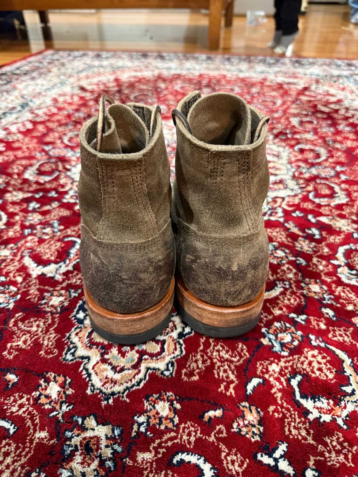 Photo by kinnikuman on January 2, 2026 of the White's MP-Sherman Toe Cap in C.f. Stead Tobacco Waxy Commander.