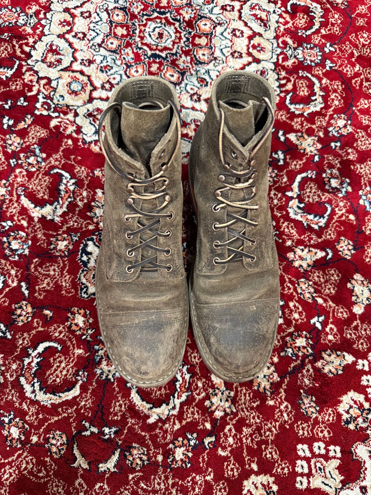 Photo by kinnikuman on January 2, 2026 of the White's MP-Sherman Toe Cap in C.f. Stead Tobacco Waxy Commander.