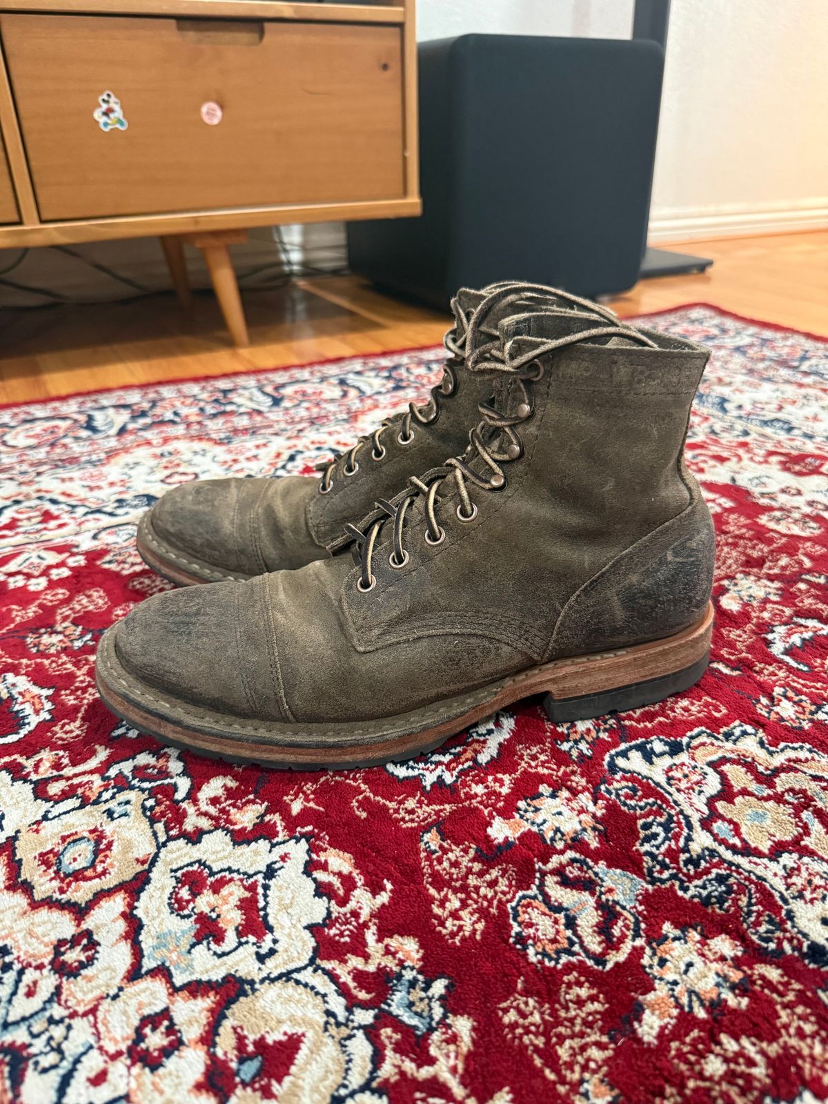 Photo by kinnikuman on February 4, 2026 of the White's MP-Sherman Toe Cap in C.f. Stead Tobacco Waxy Commander.