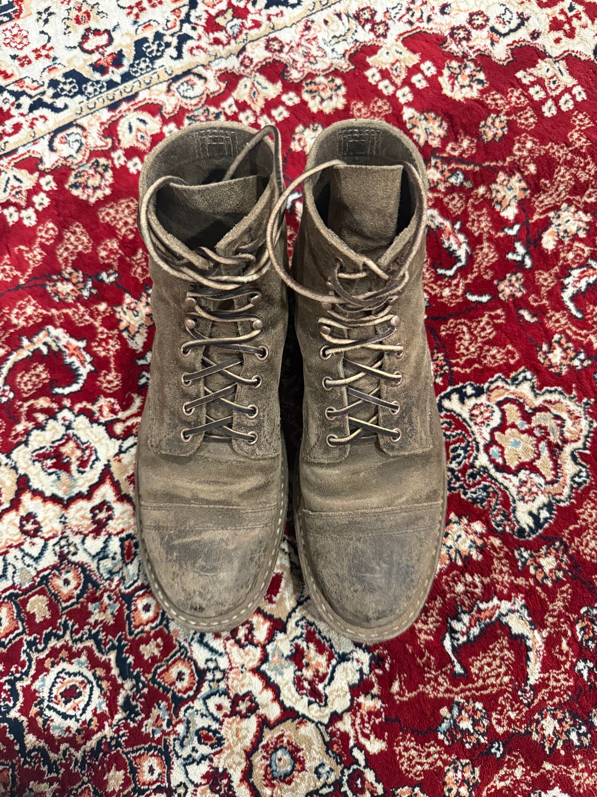 Photo by kinnikuman on February 4, 2026 of the White's MP-Sherman Toe Cap in C.f. Stead Tobacco Waxy Commander.