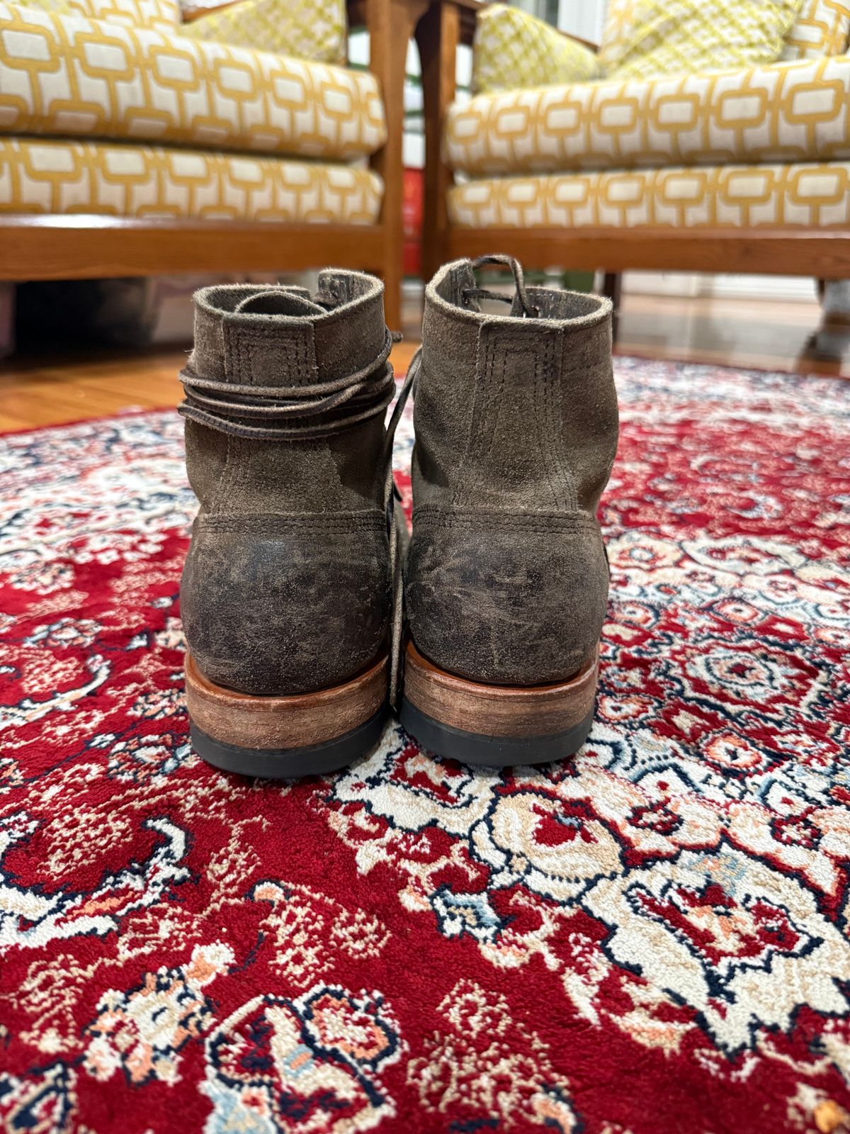 Photo by kinnikuman on March 3, 2026 of the White's MP-Sherman Toe Cap in C.f. Stead Tobacco Waxy Commander.