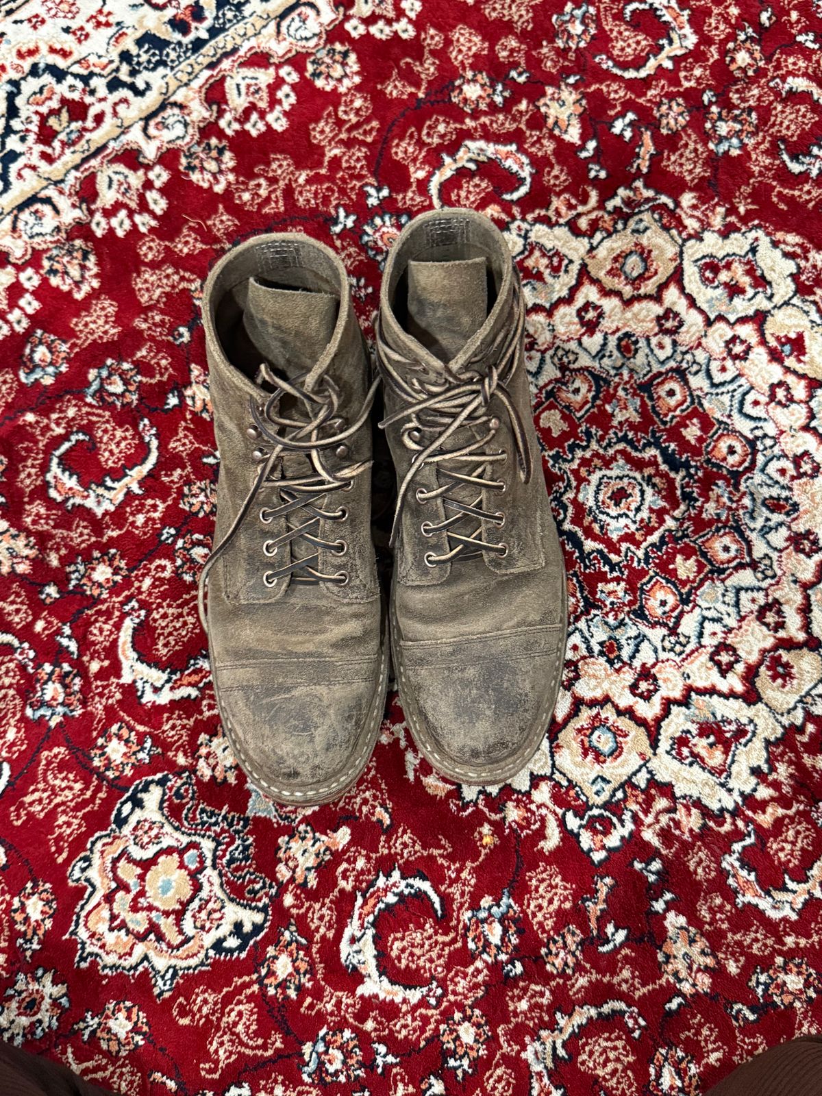 Photo by kinnikuman on March 3, 2026 of the White's MP-Sherman Toe Cap in C.f. Stead Tobacco Waxy Commander.