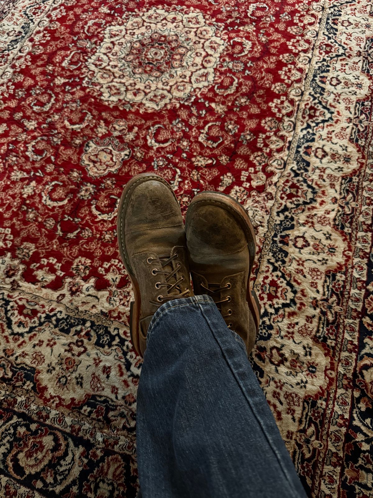 Photo by kinnikuman on March 24, 2026 of the White's MP-Sherman Toe Cap in C.f. Stead Tobacco Waxy Commander.