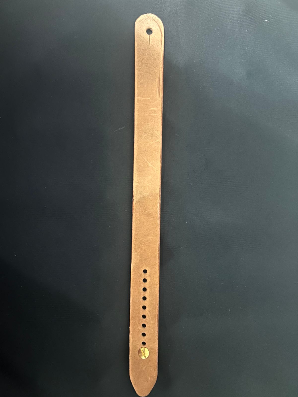 Photo by iambaruch on November 3, 2025 of the Guarded Goods Button stud strap in Horween Unglazed Natural Shell Cordovan.