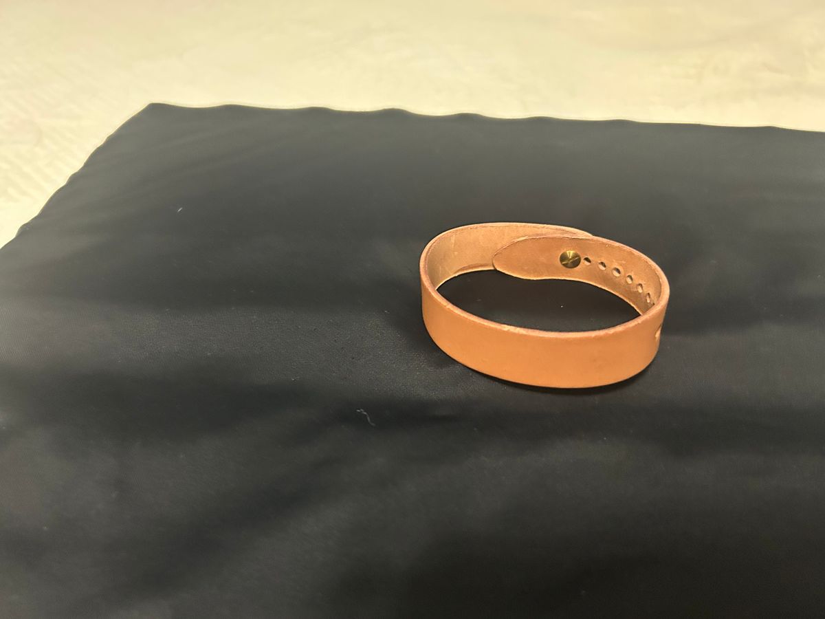 Photo by iambaruch on November 3, 2025 of the Guarded Goods Button stud strap in Horween Unglazed Natural Shell Cordovan.