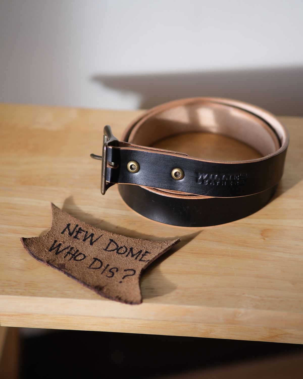 Photo by badbudz on October 1, 2025 of the Willie's Handmade Boots Willie's Seńor Belt in Natural Vegtable Tanned Leather.