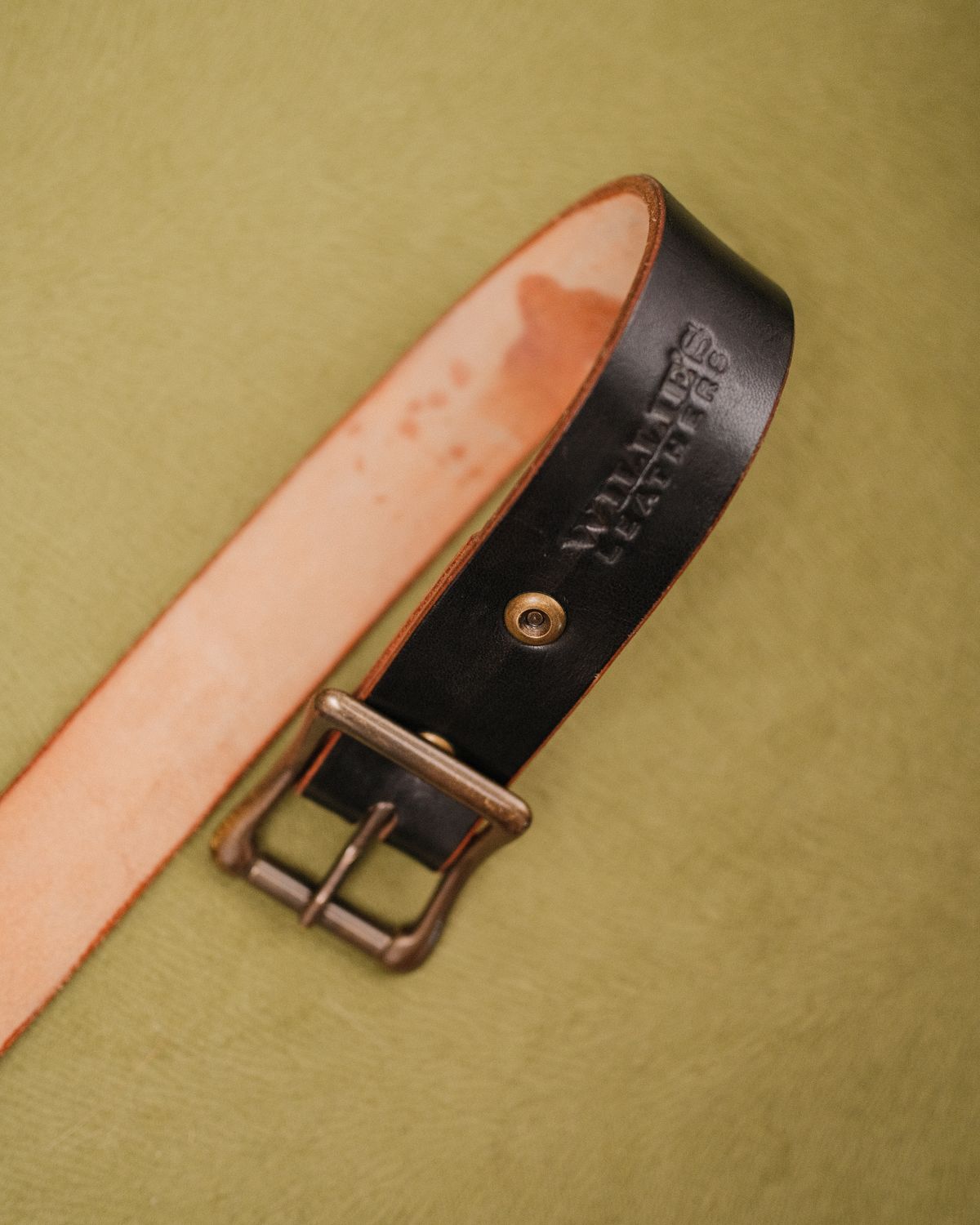 Photo by badbudz on April 5, 2026 of the Willie's Handmade Boots Willie's Seńor Belt in Natural Vegtable Tanned Leather.