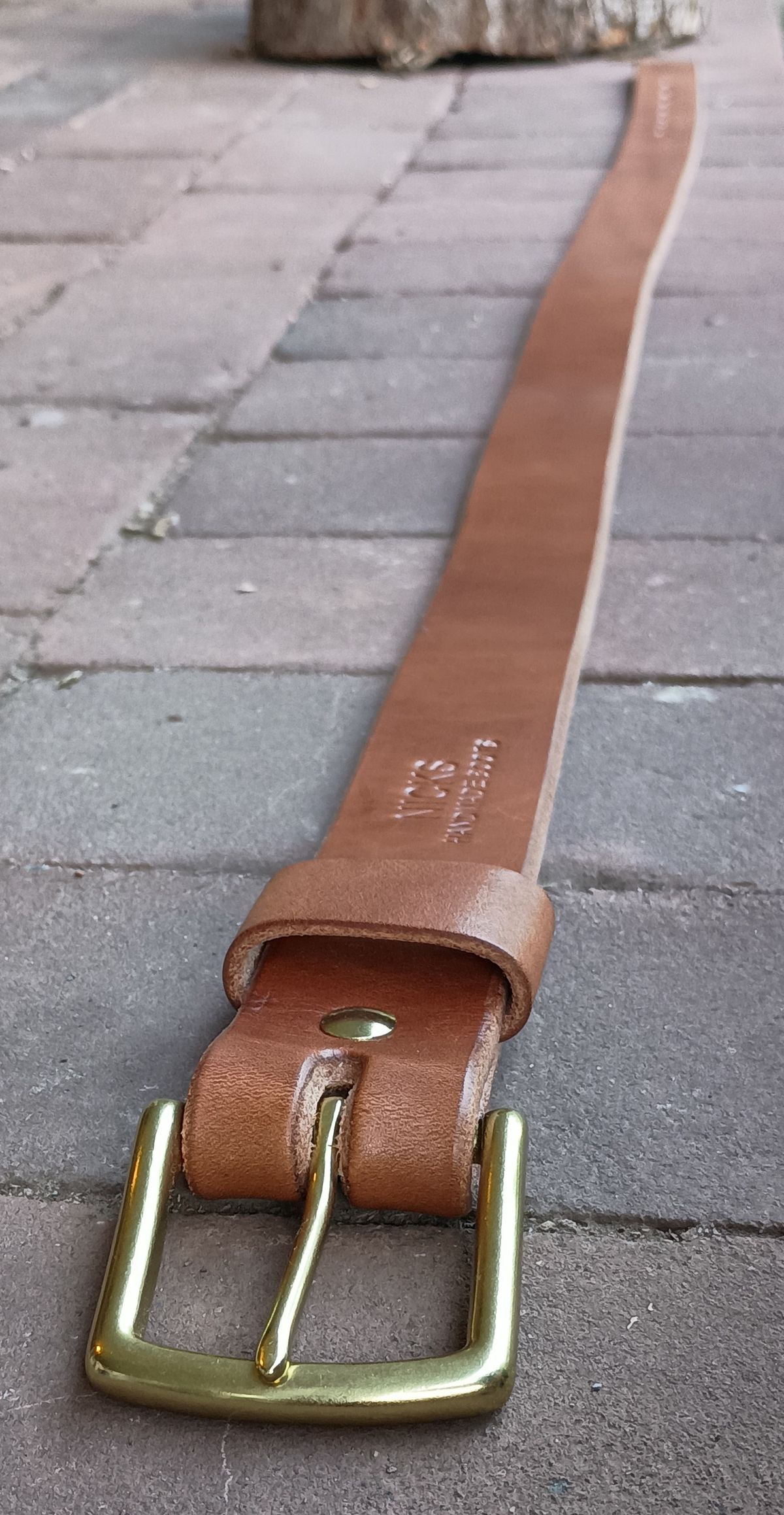 Photo by mnstrsvg21 on October 2, 2025 of the Nicks Heavy Duty Leather Work Belt in Wickett & Craig Buck Brown Traditional Harness.
