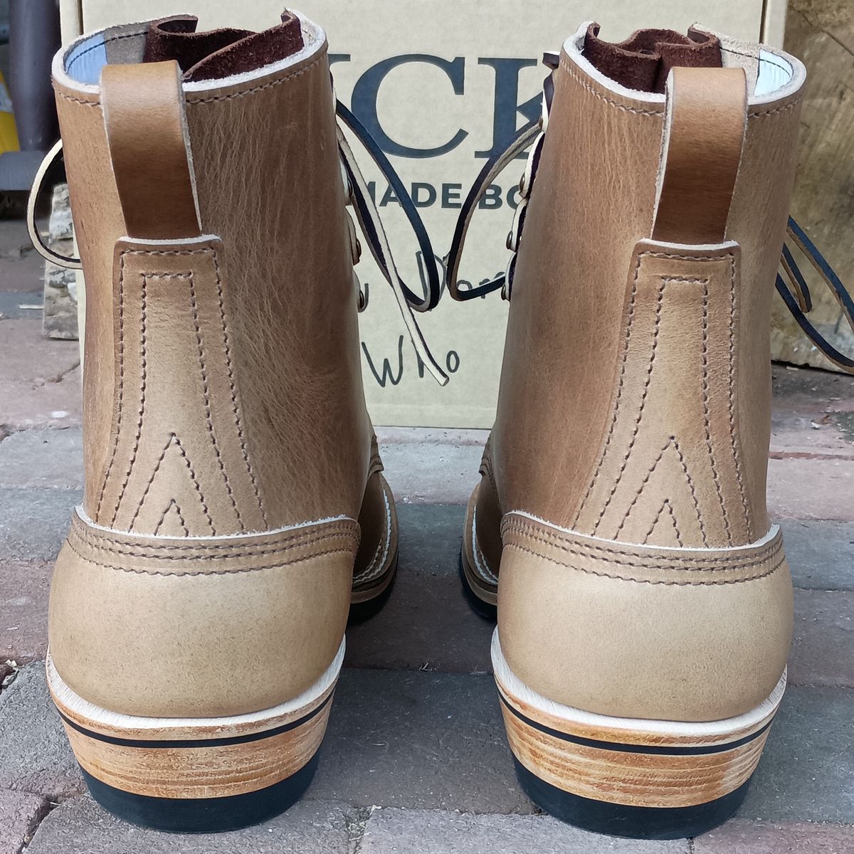 Photo by mnstrsvg21 on October 2, 2025 of the Nicks Lace Up Heritage in Horween Natural Cypress.
