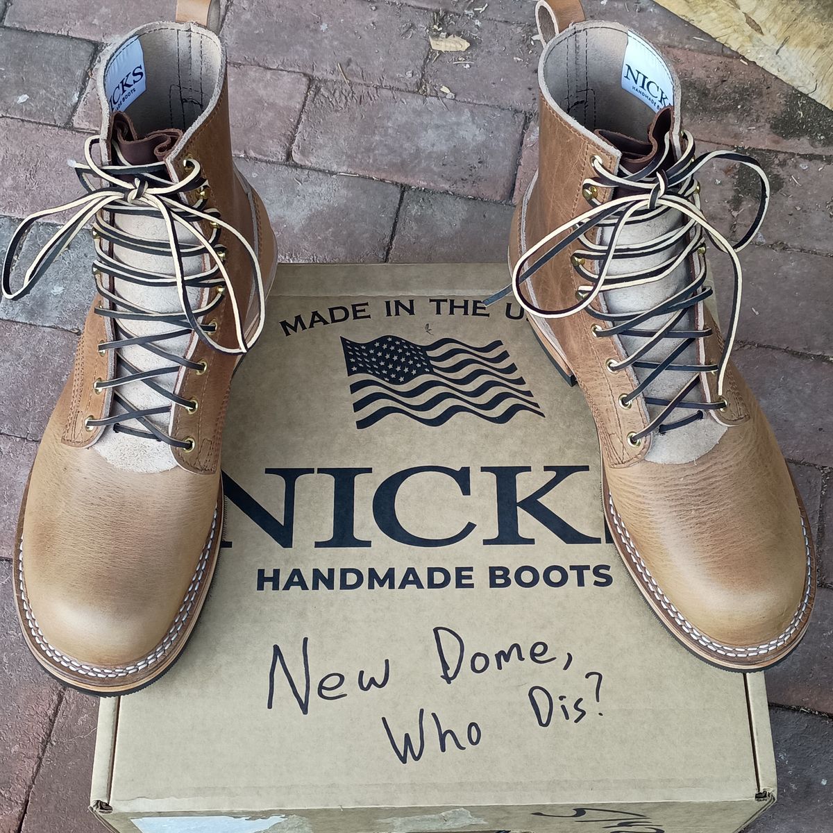 Photo by mnstrsvg21 on October 2, 2025 of the Nicks Lace Up Heritage in Horween Natural Cypress.