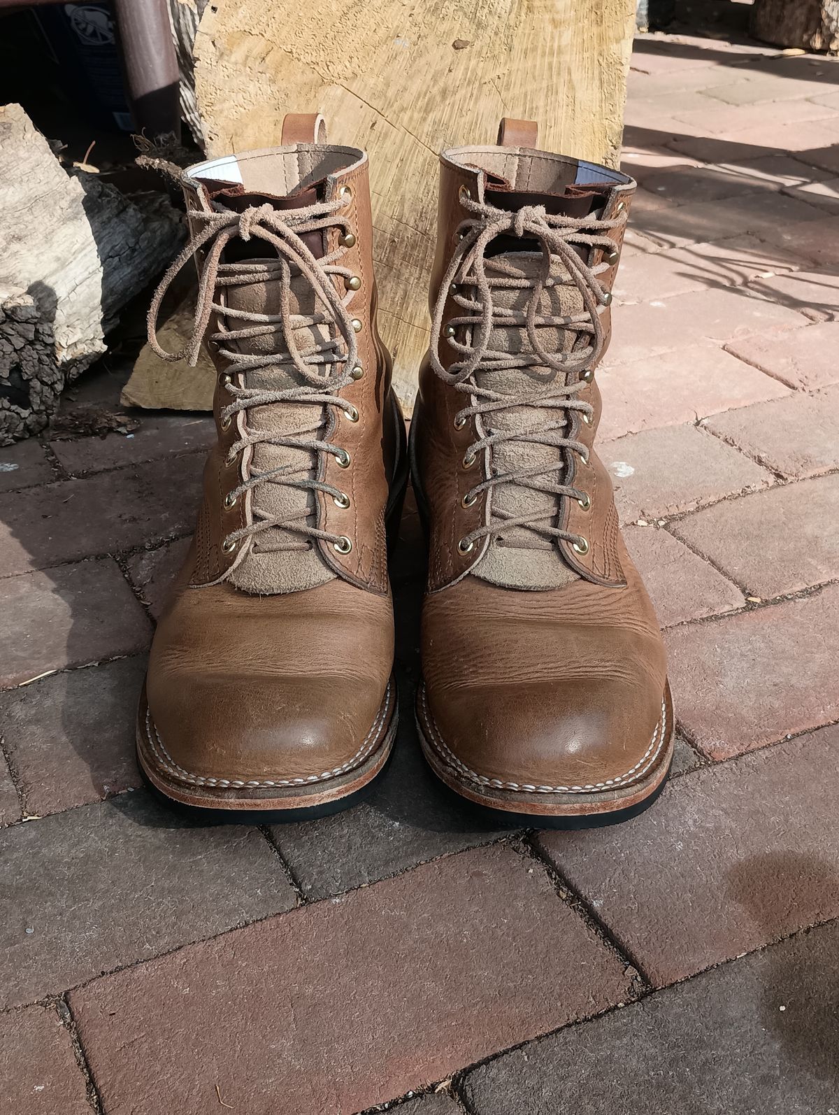 Photo by mnstrsvg21 on November 1, 2025 of the Nicks Lace Up Heritage in Horween Natural Cypress.