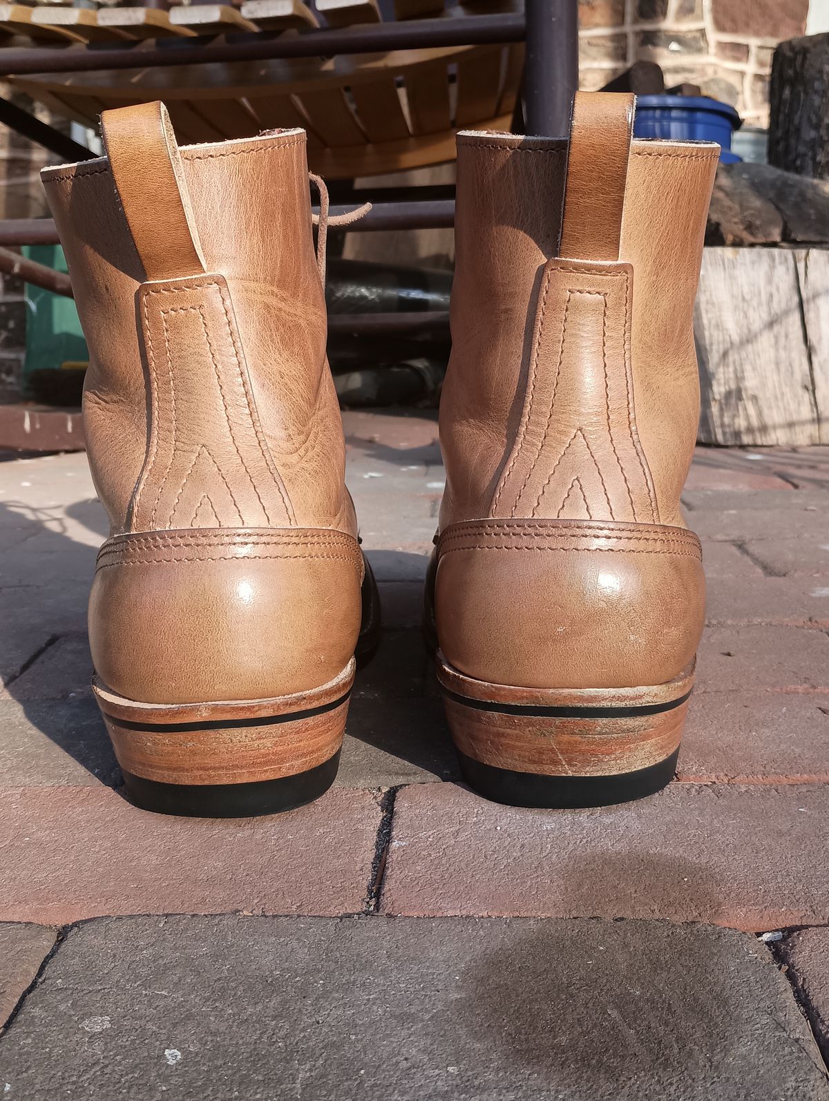 Photo by mnstrsvg21 on December 1, 2025 of the Nicks Lace Up Heritage in Horween Natural Cypress.
