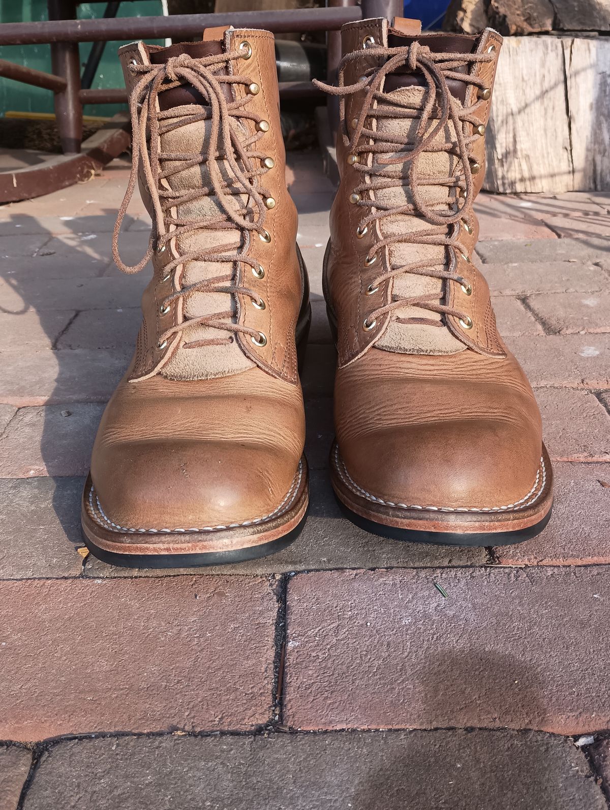 Photo by mnstrsvg21 on December 1, 2025 of the Nicks Lace Up Heritage in Horween Natural Cypress.