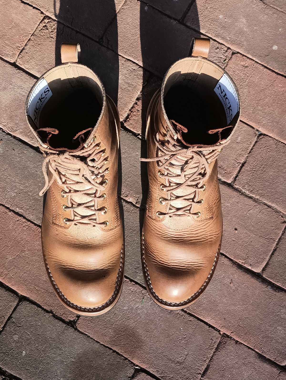 Photo by mnstrsvg21 on December 1, 2025 of the Nicks Lace Up Heritage in Horween Natural Cypress.