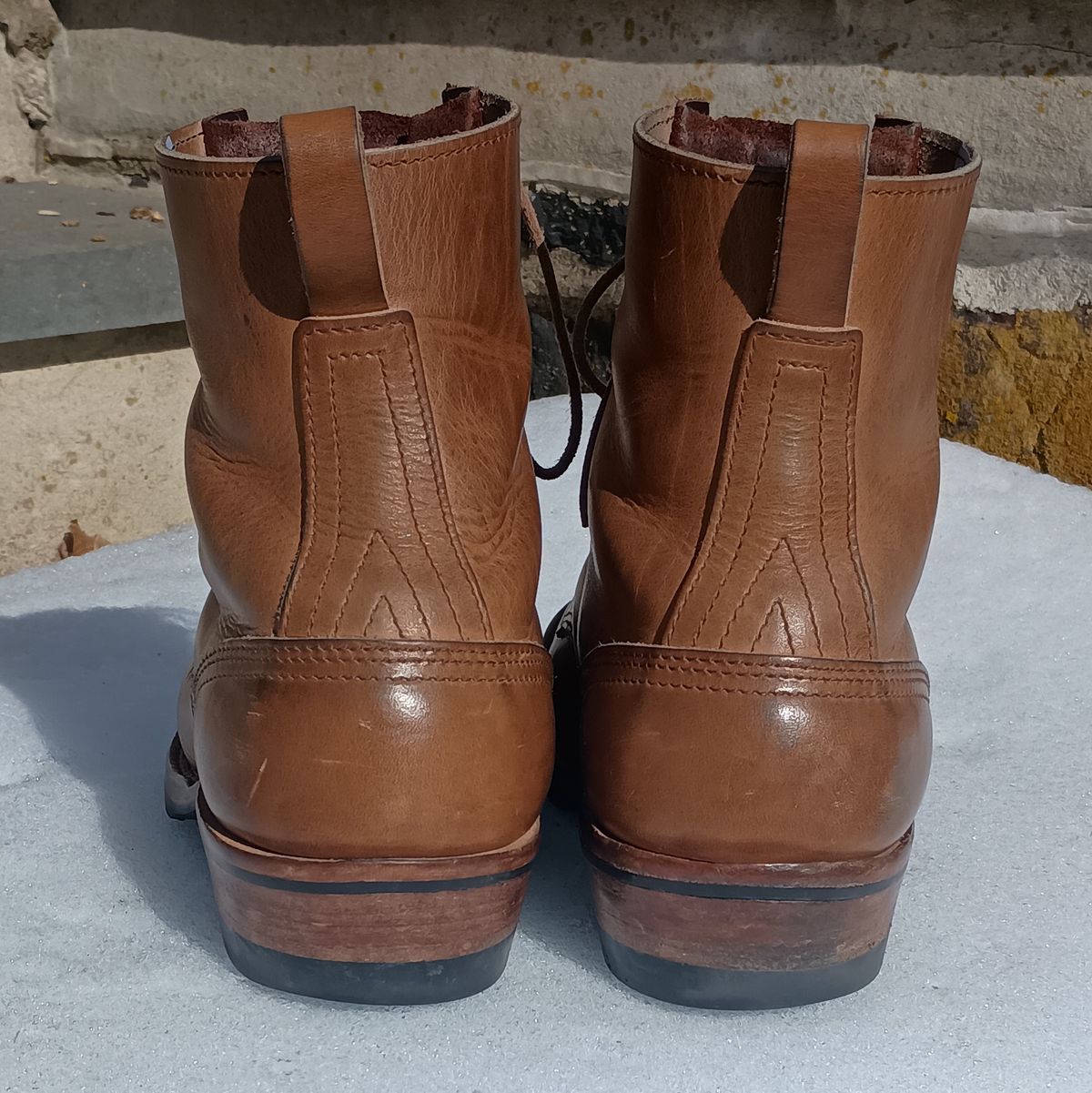 Photo by mnstrsvg21 on February 5, 2026 of the Nicks Lace Up Heritage in Horween Natural Cypress.