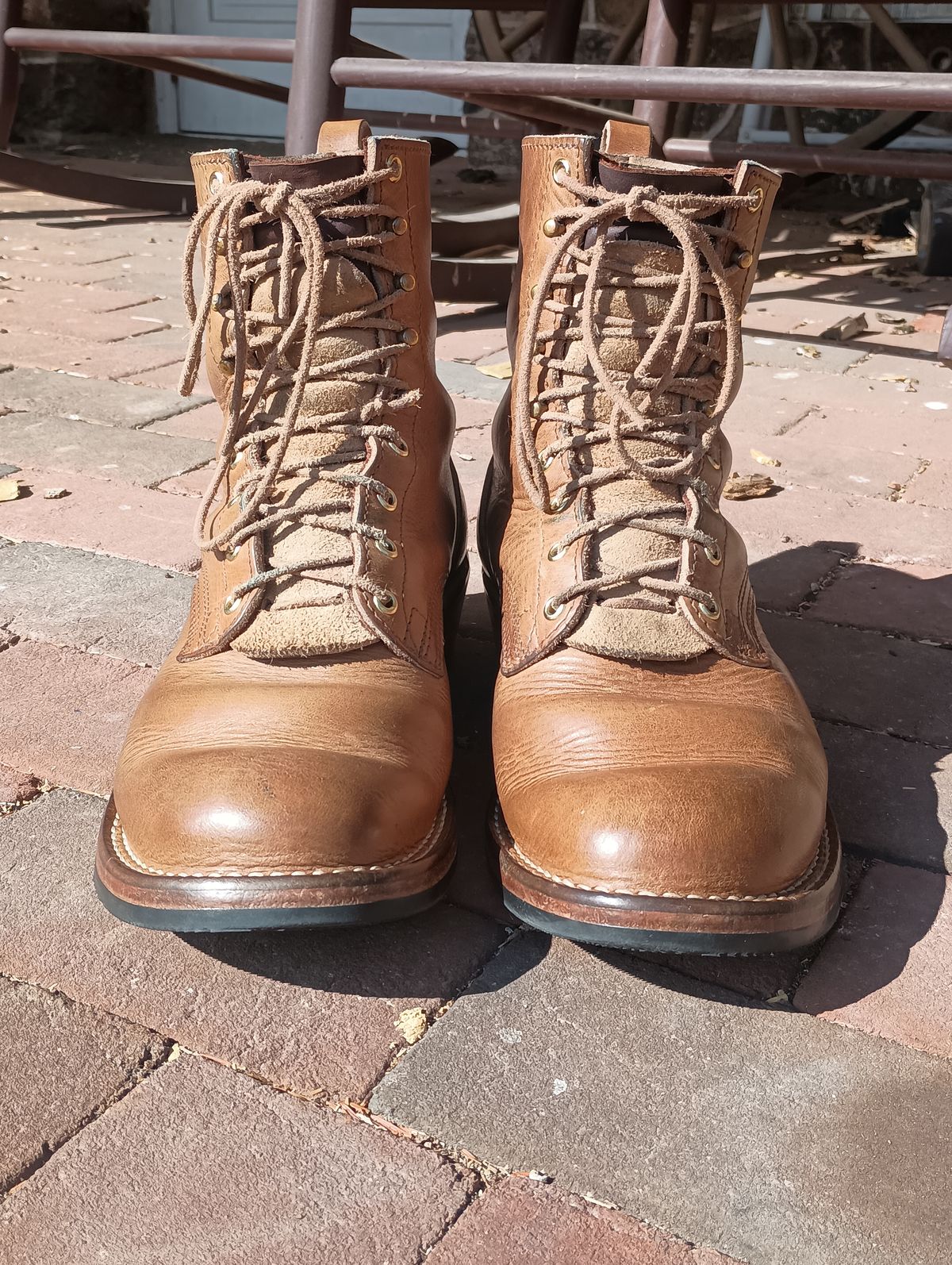 Photo by mnstrsvg21 on March 1, 2026 of the Nicks Lace Up Heritage in Horween Natural Cypress.