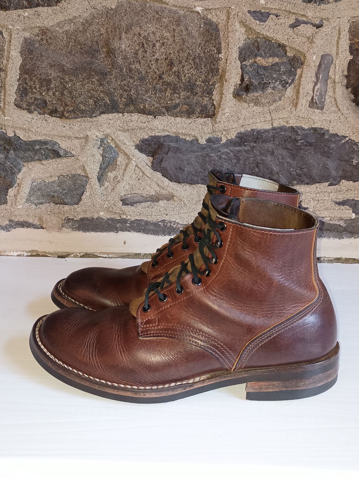 Photo by mnstrsvg21 on April 1, 2025 of the Nicks Lace Up Heritage in Italian Brown Cypress.