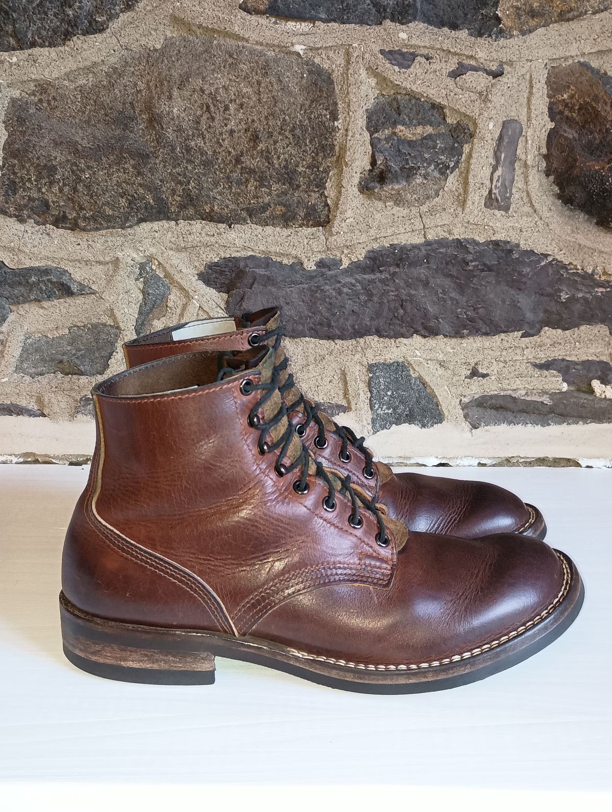 Photo by mnstrsvg21 on April 1, 2025 of the Nicks Lace Up Heritage in Italian Brown Cypress.