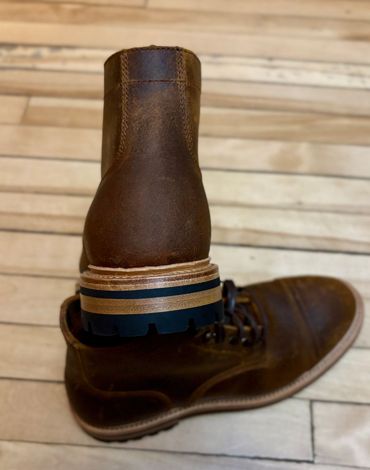 Photo by 2nd_nature on January 1, 2026 of the Parkhurst The Richmond in C.F. Stead Wheatbuck Waxy Commander Suede.