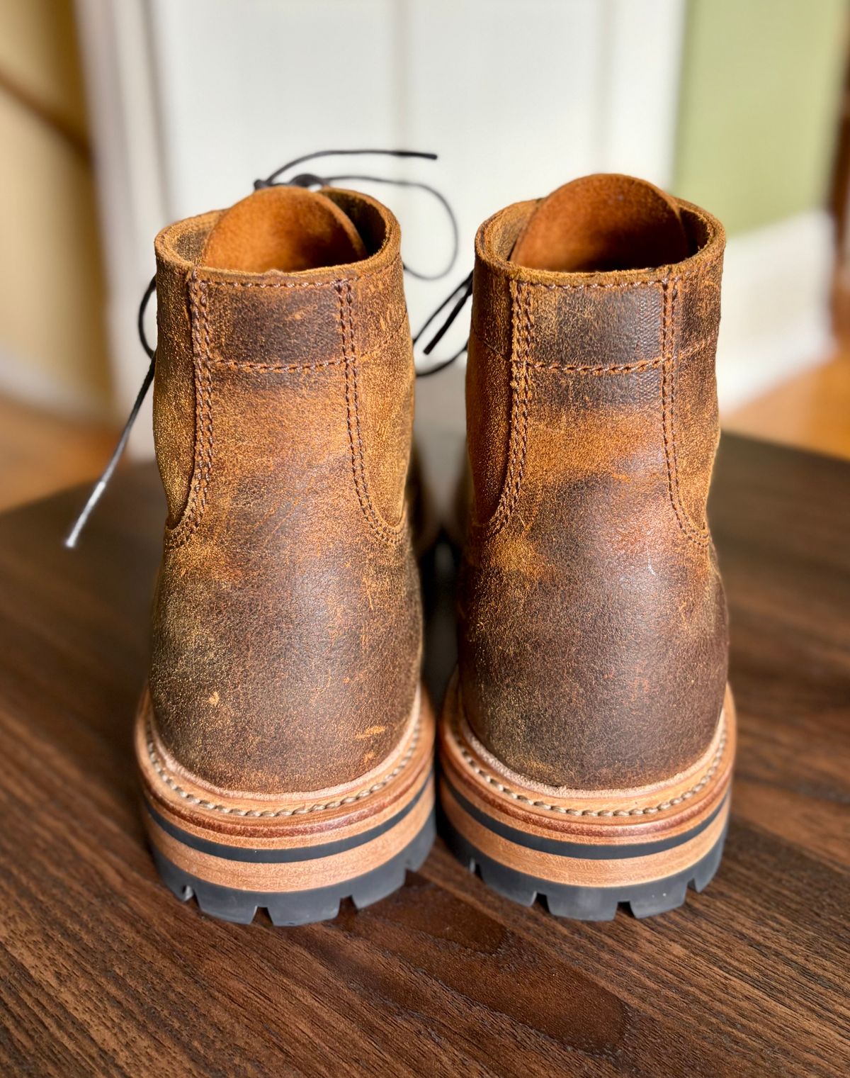 Photo by 2nd_nature on June 3, 2026 of the Parkhurst The Richmond in C.F. Stead Wheatbuck Waxy Commander Suede.