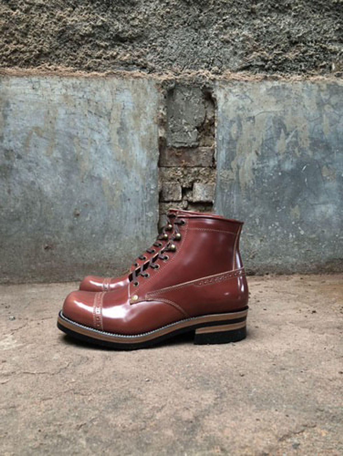 Photo by the_boot_dev on November 5, 2024 of the Kiattoko Old Boy in Shinki Cognac Shell Cordovan.