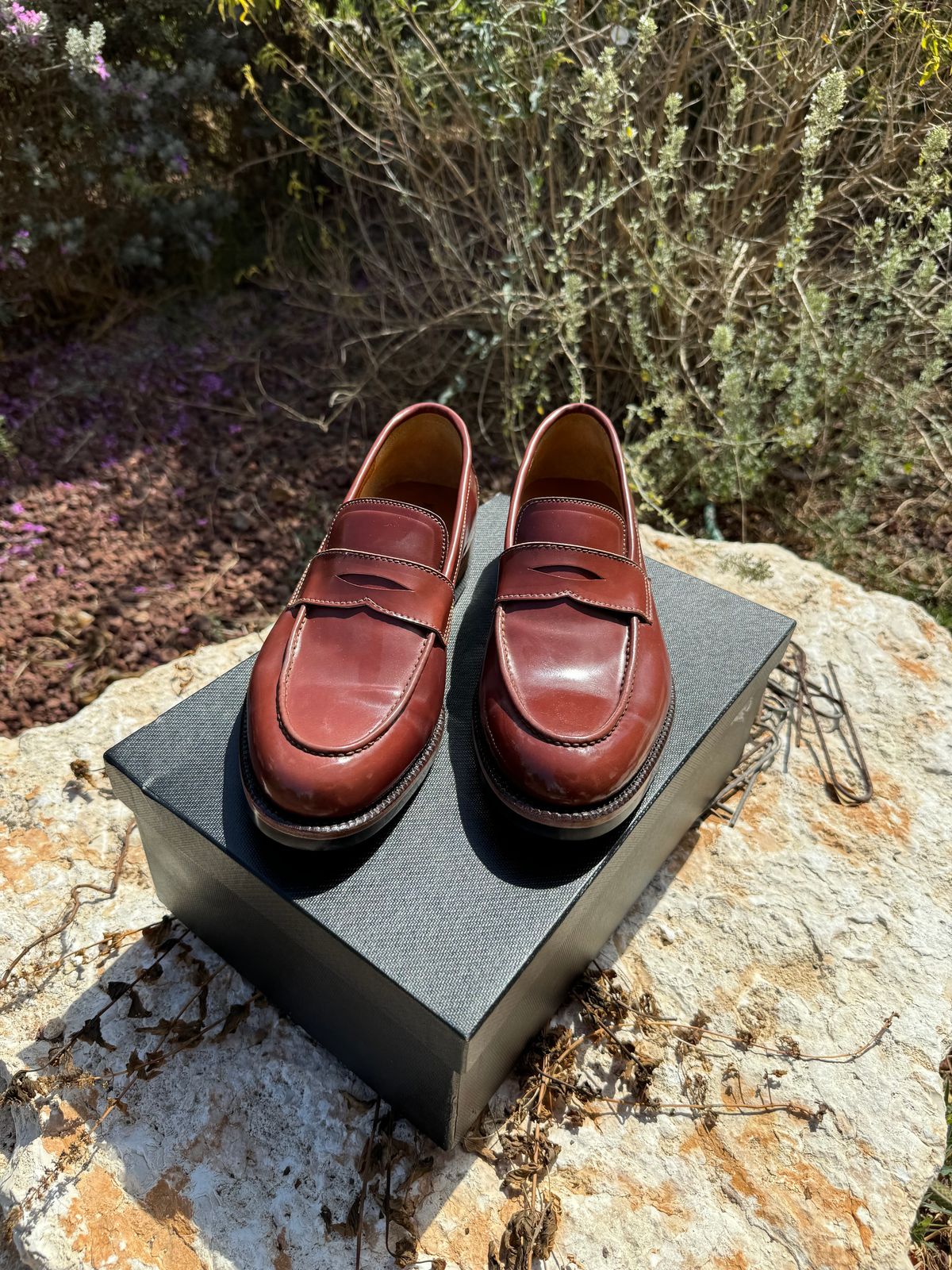 Photo by the_boot_dev on September 15, 2024 of the Kiattoko Penny Loafers in Shinki Cognac Shell Cordovan.