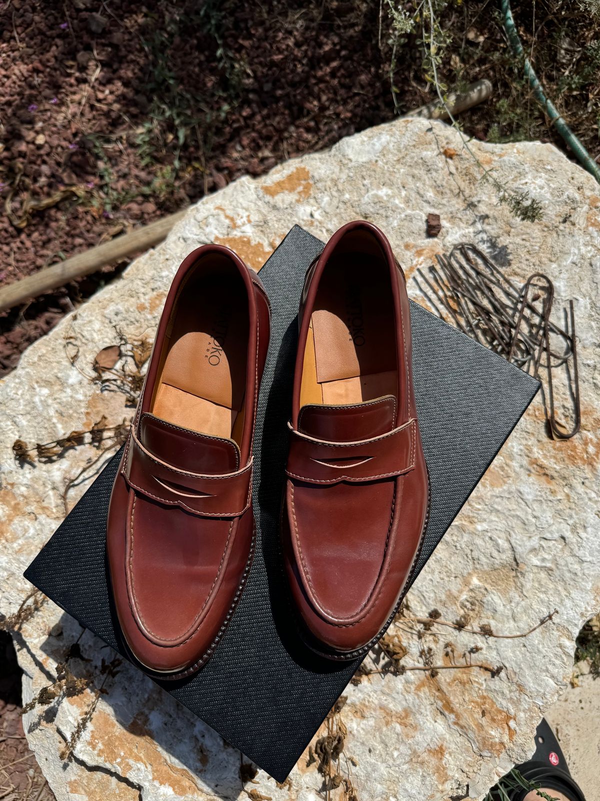 Photo by the_boot_dev on September 15, 2024 of the Kiattoko Penny Loafers in Shinki Cognac Shell Cordovan.