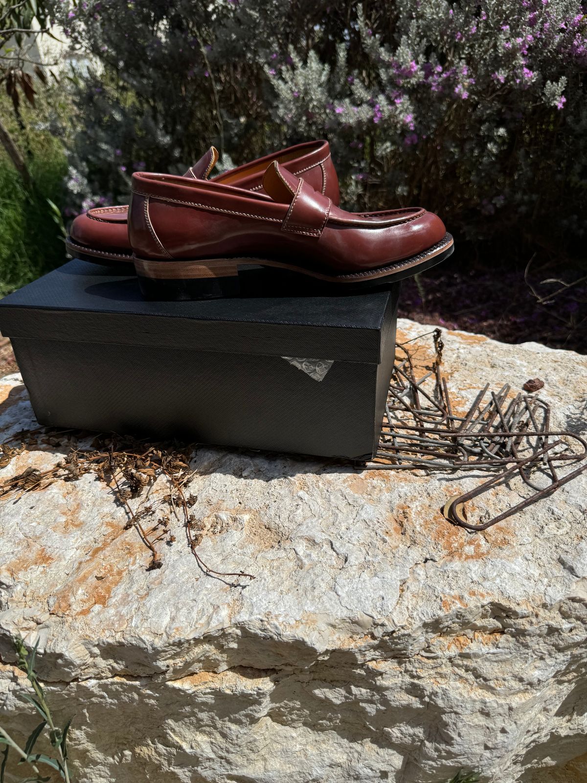 Photo by the_boot_dev on September 15, 2024 of the Kiattoko Penny Loafers in Shinki Cognac Shell Cordovan.