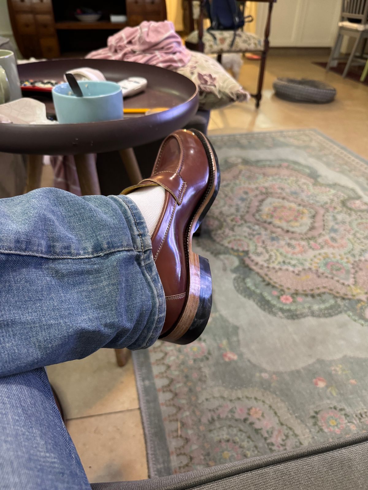 Photo by the_boot_dev on September 18, 2024 of the Kiattoko Penny Loafers in Shinki Cognac Shell Cordovan.