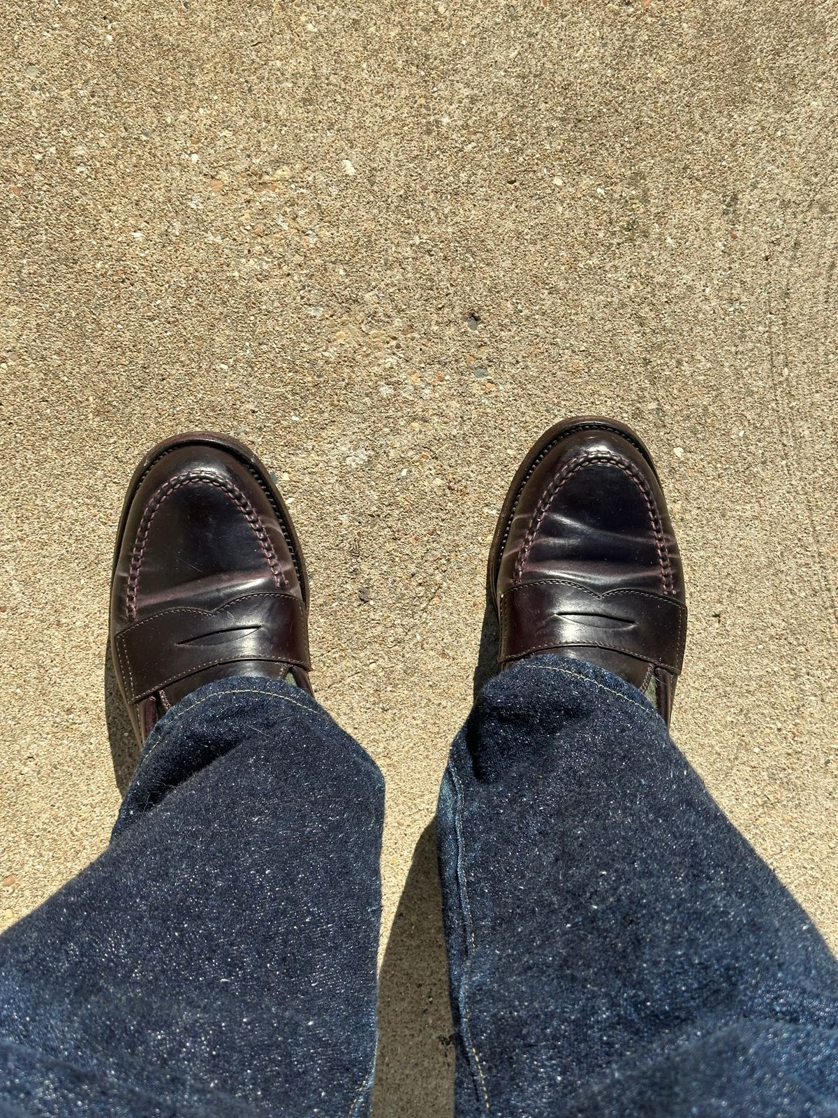 Photo by clausality on April 8, 2026 of the Alden Leisure Handsewn Moccasin in Horween Color 8 Shell Cordovan.