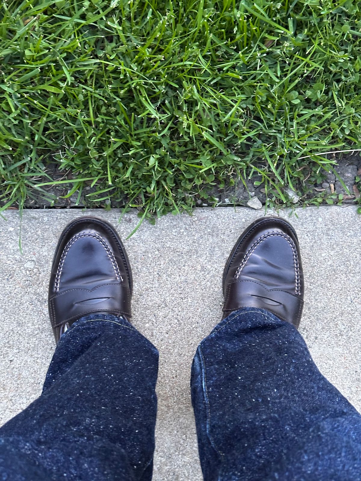 Photo by clausality on April 27, 2026 of the Alden Leisure Handsewn Moccasin in Horween Color 8 Shell Cordovan.