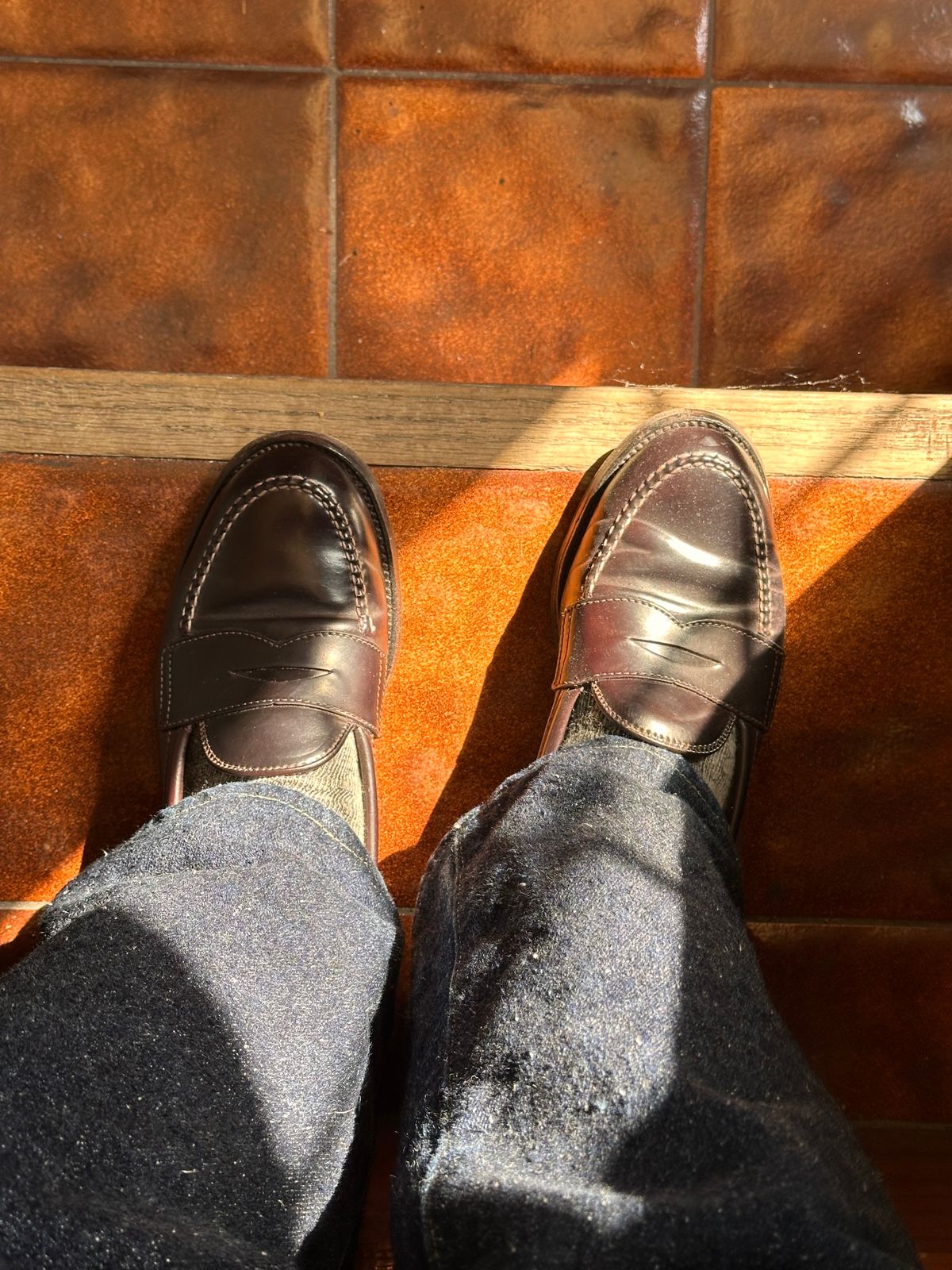 Photo by clausality on May 3, 2026 of the Alden Leisure Handsewn Moccasin in Horween Color 8 Shell Cordovan.