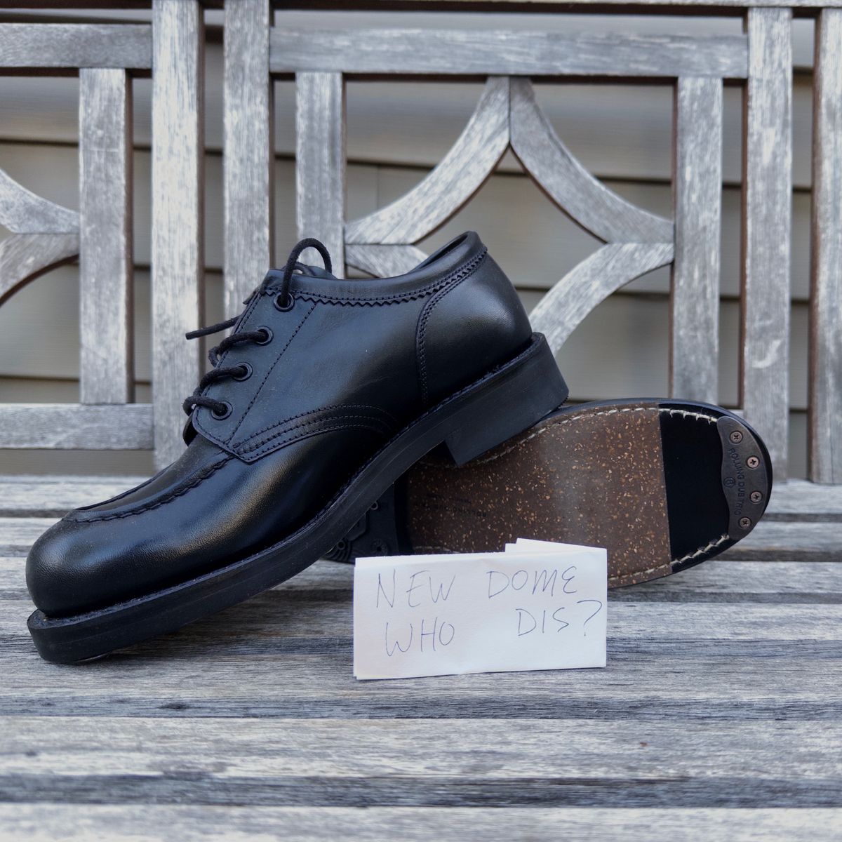 Photo by clausality on October 1, 2025 of the Rolling Dub Trio Coupen Low Moc in Black Horse Front #1020.